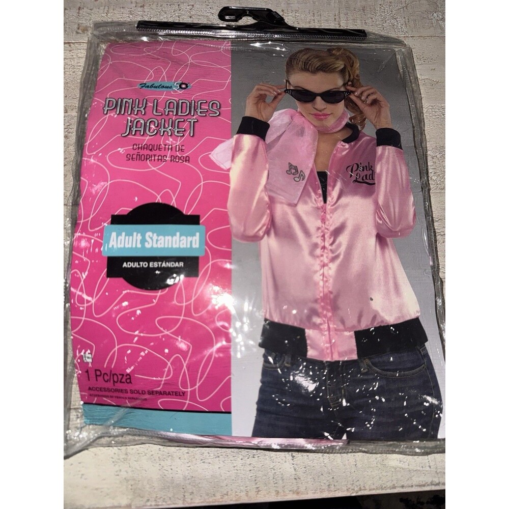 Fabulous 50s Pink Ladies Grease Costume Jacket Adult Standard Pink/Black